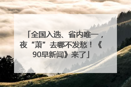 全国入选、省内唯一，夜“萧”去哪不发愁！《90早新闻》来了