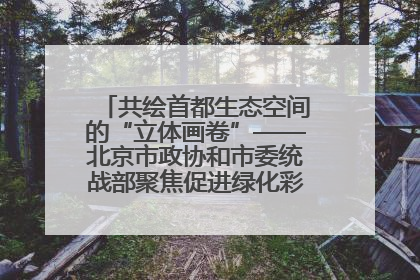 共绘首都生态空间的“立体画卷”——北京市政协和市委统战部聚焦促进绿化彩化美化生态空间建设联合协商议政