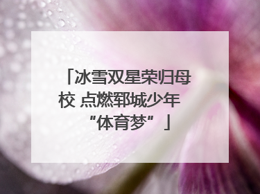 冰雪双星荣归母校 点燃郓城少年“体育梦”