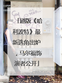 剧版《哈利波特》最新选角出炉，马尔福饰演者公开