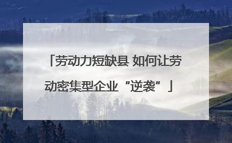 劳动力短缺县 如何让劳动密集型企业“逆袭”