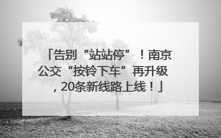 告别“站站停”！南京公交“按铃下车”再升级，20条新线路上线！
