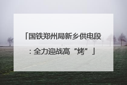 国铁郑州局新乡供电段：全力迎战高“烤”