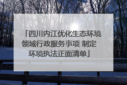 四川内江优化生态环境领域行政服务事项 制定环境执法正面清单