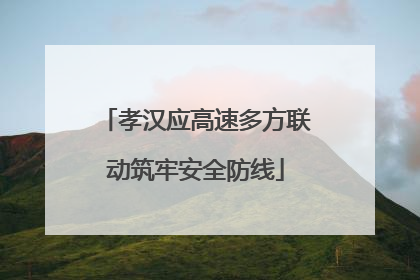 孝汉应高速多方联动筑牢安全防线