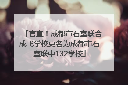 官宣！成都市石室联合成飞学校更名为成都市石室联中132学校