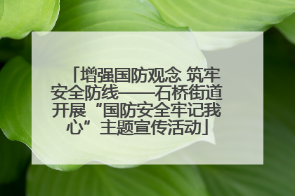 增强国防观念 筑牢安全防线——石桥街道开展“国防安全牢记我心”主题宣传活动