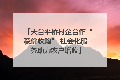 天台平桥村企合作“稳价收购” 社会化服务助力农户增收