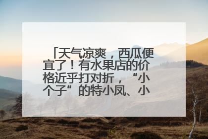 天气凉爽，西瓜便宜了！有水果店的价格近乎打对折，“小个子”的特小凤、小糖丸更好卖