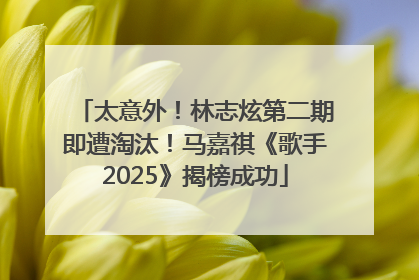 太意外！林志炫第二期即遭淘汰！马嘉祺《歌手2025》揭榜成功