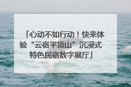 心动不如行动！快来体验“云宿平顶山”沉浸式特色民宿数字展厅