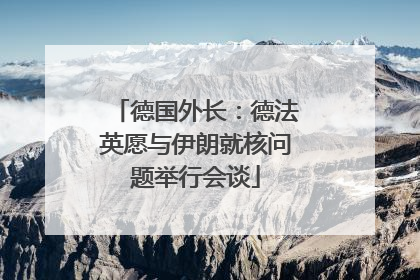 德国外长：德法英愿与伊朗就核问题举行会谈