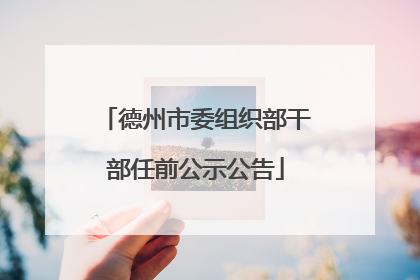 德州市委组织部干部任前公示公告