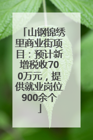 山钢锦绣里商业街项目：预计新增税收700万元，提供就业岗位900余个