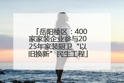 岳阳楼区：400家家装企业参与2025年家装厨卫“以旧换新”民生工程