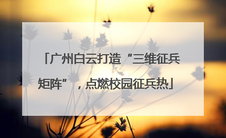 广州白云打造“三维征兵矩阵”，点燃校园征兵热