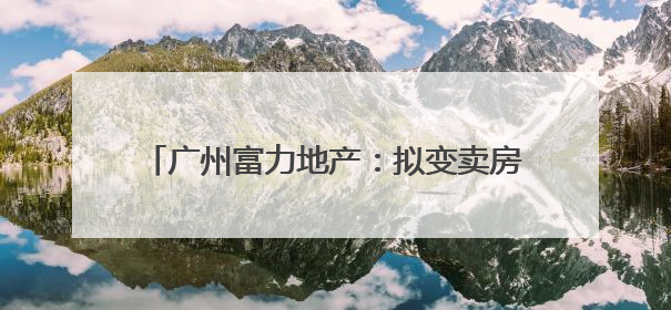 广州富力地产：拟变卖房产与公司存续债券无关