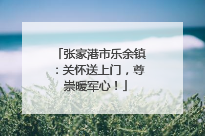 张家港市乐余镇：关怀送上门，尊崇暖军心！