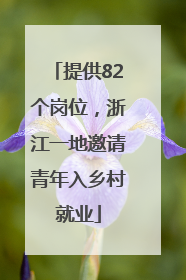 提供82个岗位，浙江一地邀请青年入乡村就业