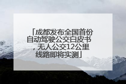 成都发布全国首份自动驾驶公交白皮书，无人公交12公里线路即将实测