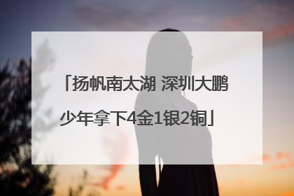扬帆南太湖 深圳大鹏少年拿下4金1银2铜