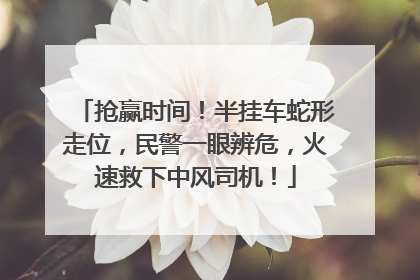 抢赢时间！半挂车蛇形走位，民警一眼辨危，火速救下中风司机！