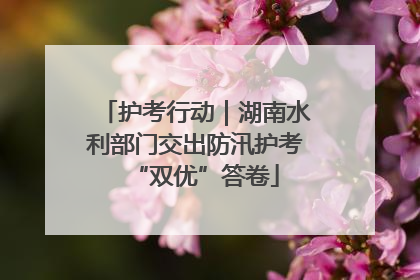 护考行动｜湖南水利部门交出防汛护考“双优”答卷
