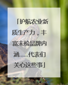 护航农业新质生产力，丰富未检品牌内涵……代表们关心这些事