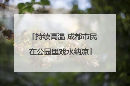持续高温 成都市民在公园里戏水纳凉