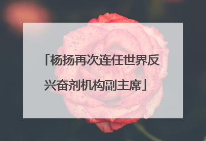杨扬再次连任世界反兴奋剂机构副主席