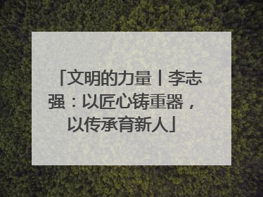 文明的力量丨李志强：以匠心铸重器，以传承育新人