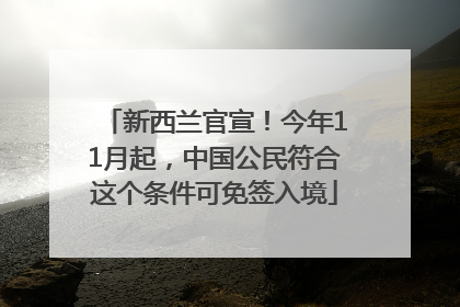 新西兰官宣！今年11月起，中国公民符合这个条件可免签入境