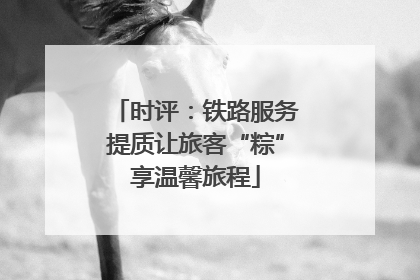 时评：铁路服务提质让旅客“粽”享温馨旅程