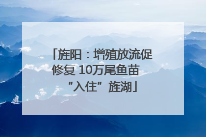 旌阳：增殖放流促修复 10万尾鱼苗“入住”旌湖