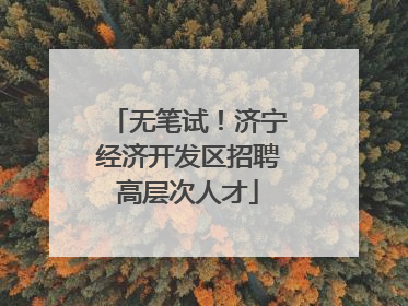 无笔试！济宁经济开发区招聘高层次人才