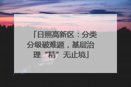 日照高新区：分类分级破难题，基层治理“精”无止境