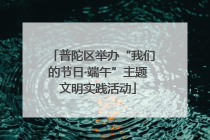 普陀区举办“我们的节日·端午”主题文明实践活动