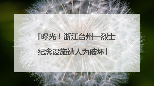 曝光！浙江台州一烈士纪念设施遭人为破坏