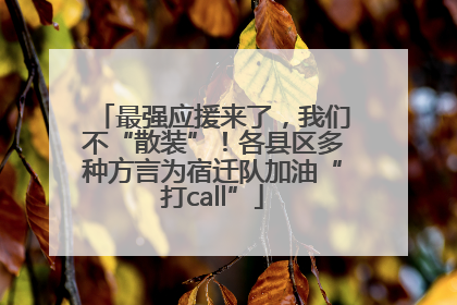 最强应援来了，我们不“散装”！各县区多种方言为宿迁队加油“打call”