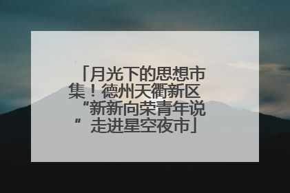 月光下的思想市集！德州天衢新区“新新向荣青年说”走进星空夜市