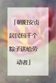 朝阳安贞居民包千个粽子送给劳动者