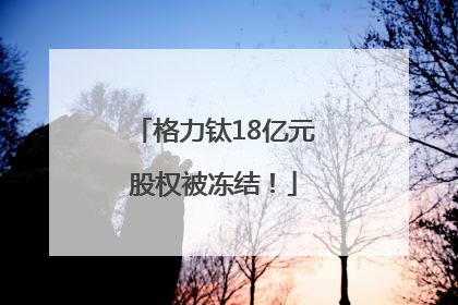 格力钛18亿元股权被冻结！