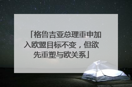 格鲁吉亚总理重申加入欧盟目标不变，但欲先重塑与欧关系