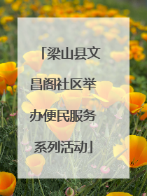 梁山县文昌阁社区举办便民服务系列活动