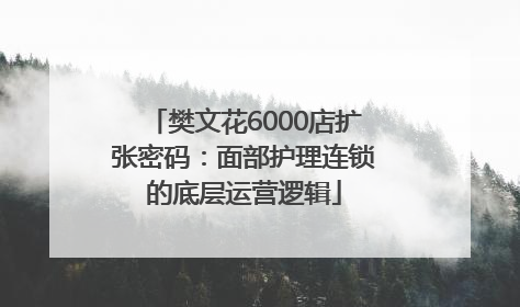 樊文花6000店扩张密码：面部护理连锁的底层运营逻辑