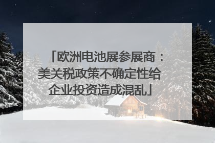 欧洲电池展参展商：美关税政策不确定性给企业投资造成混乱