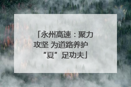 永州高速：聚力攻坚 为道路养护“夏”足功夫