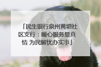 民生银行泉州黄塘社区支行：暖心服务显真情 为民解忧办实事