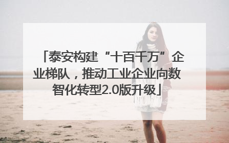 泰安构建“十百千万”企业梯队，推动工业企业向数智化转型2.0版升级