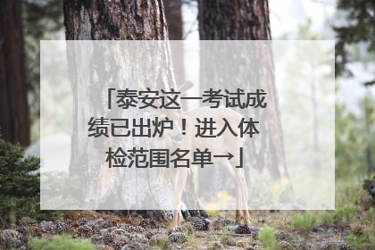 泰安这一考试成绩已出炉！进入体检范围名单→